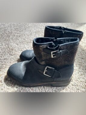 Sonoma Black Ankle Booties with Buckle Detail
